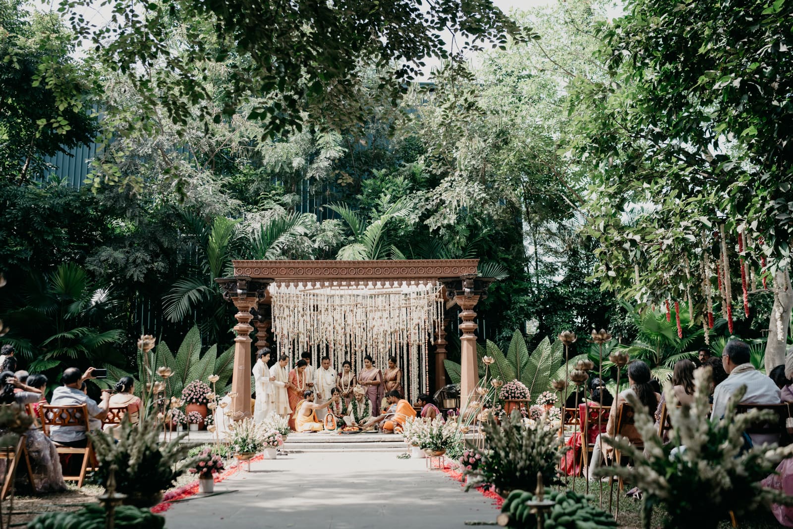 The mandap in the garden